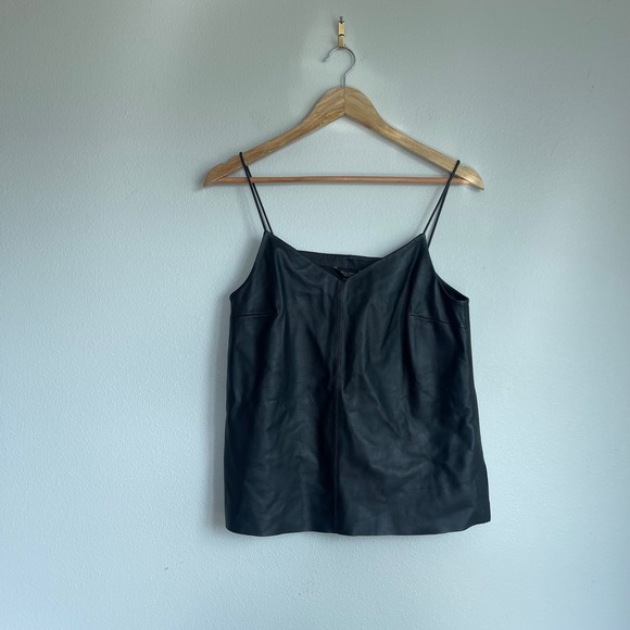 NWT‎ Massimo Dutti Spaghetti Strap Leather Top Size XS